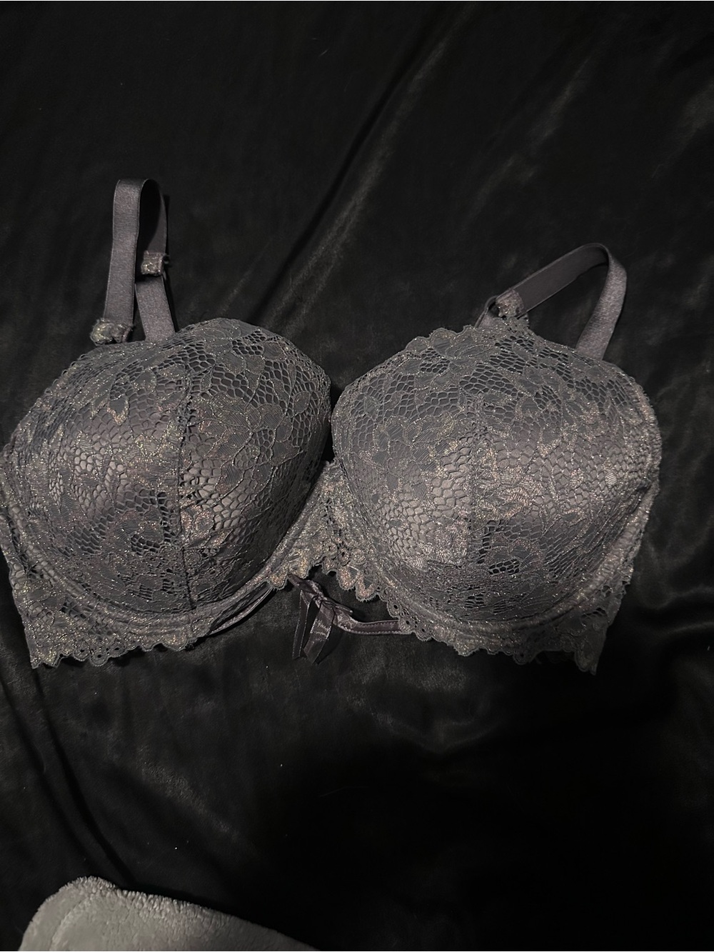 Lace Underwire Bra - Gray